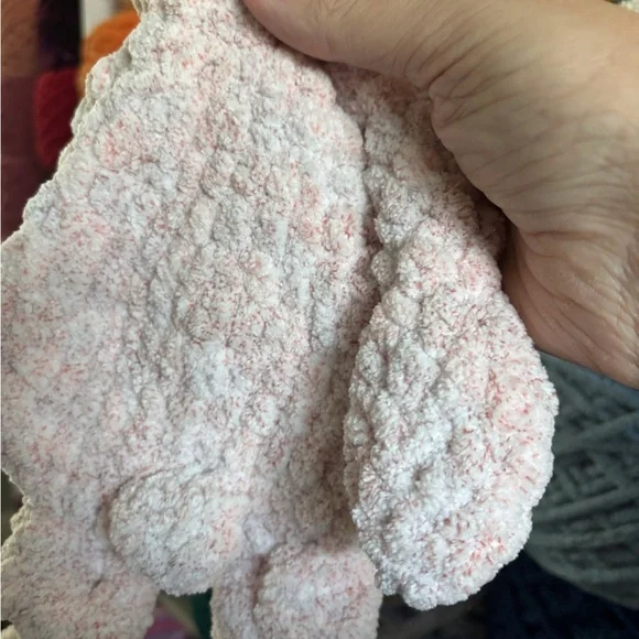 Handmade Crochet pink frosting bear knotted lovey - Picture 5 of 5